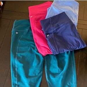 Fabletics Leggings - Hot Pink/Teal/Sky Blue/Navy Blue - Size L